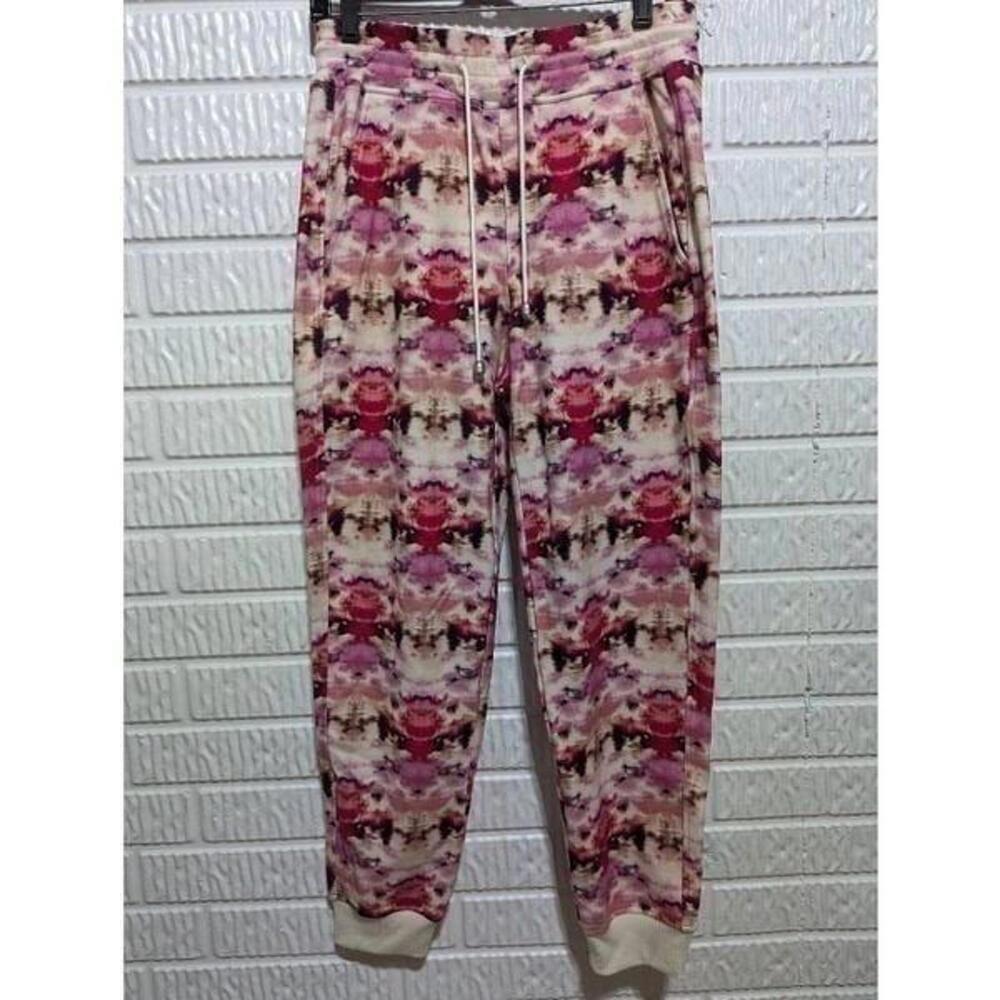 Tyler Boe Women Hot PInk Multi-Color Floral Blanket Soft Jogger Pants Small NWT